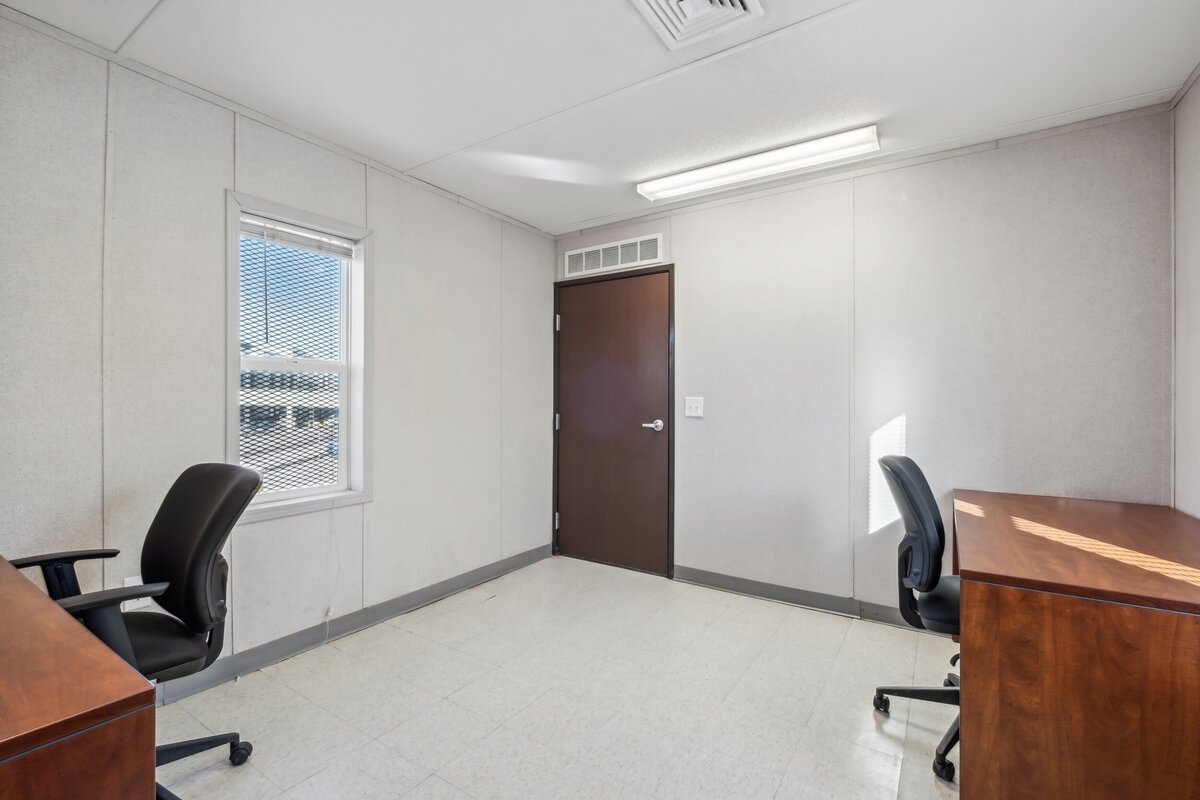 Job site office setup for Metro E-Line construction project in Edina, Minnesota