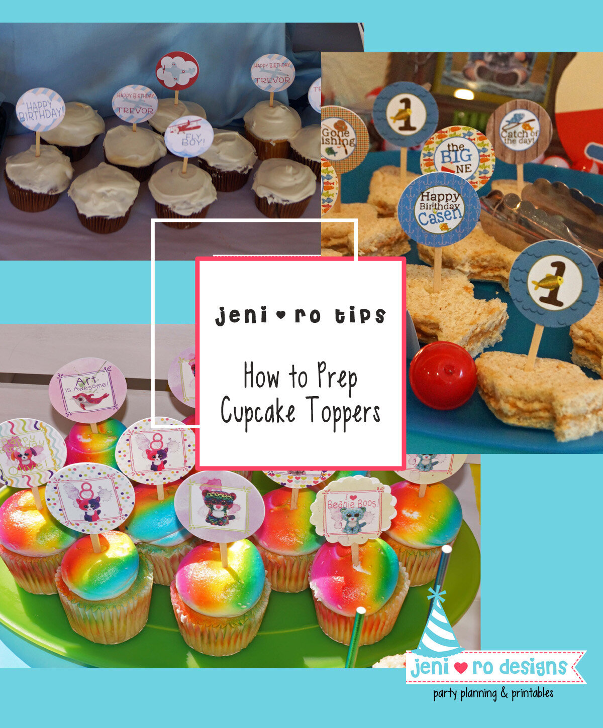 how to prep printable cupcake toppers
