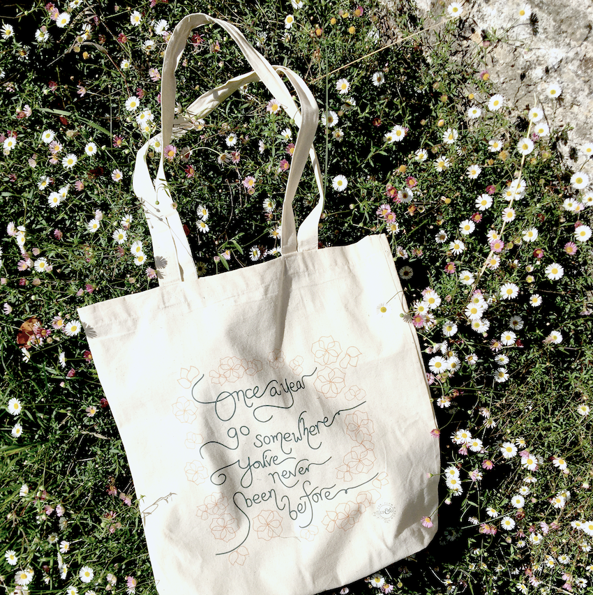 Illustrated tote bag client gift