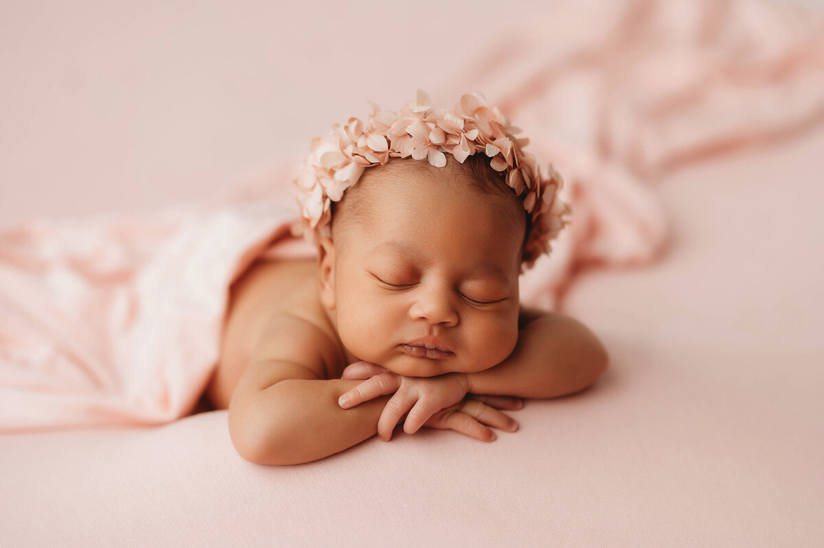 Infant posed for Newborn Portraits in Asheville, NC Newborn Photo Studio.