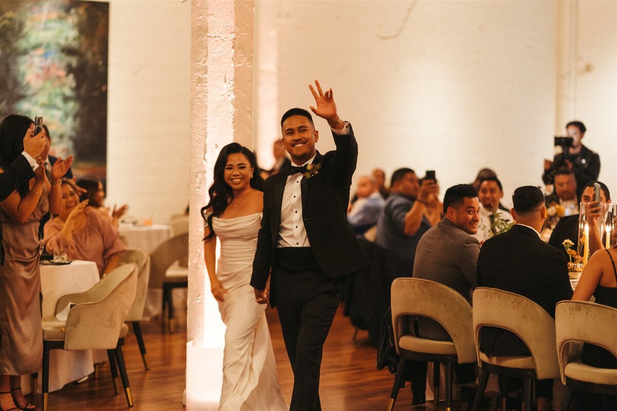 Terra Gallery Bride and groom introduction modern fall wedding