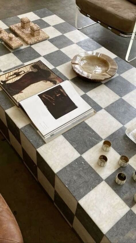 checkered marble