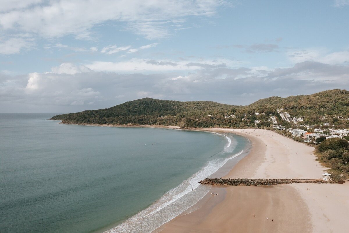 Arial view of queensland noosa beach 