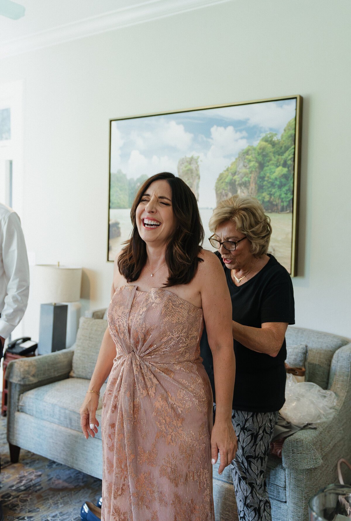 film wedding photography of getting ready