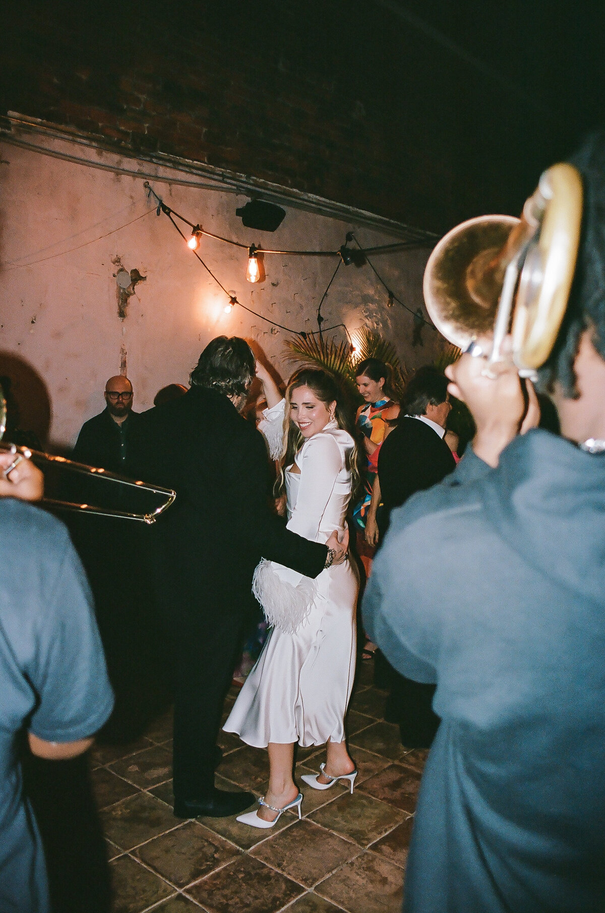 Brass band performs at courtyard in new orleans