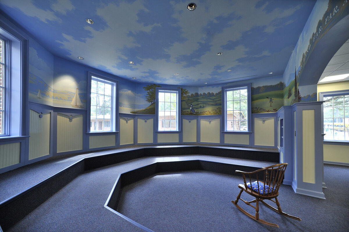 interior view of the story time nook at Savannah Country Day School