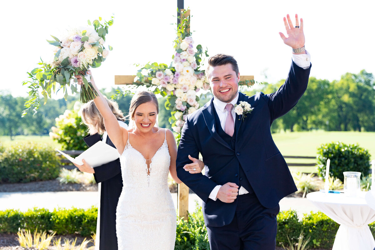 Bride and groom just married at Stones River Country Club