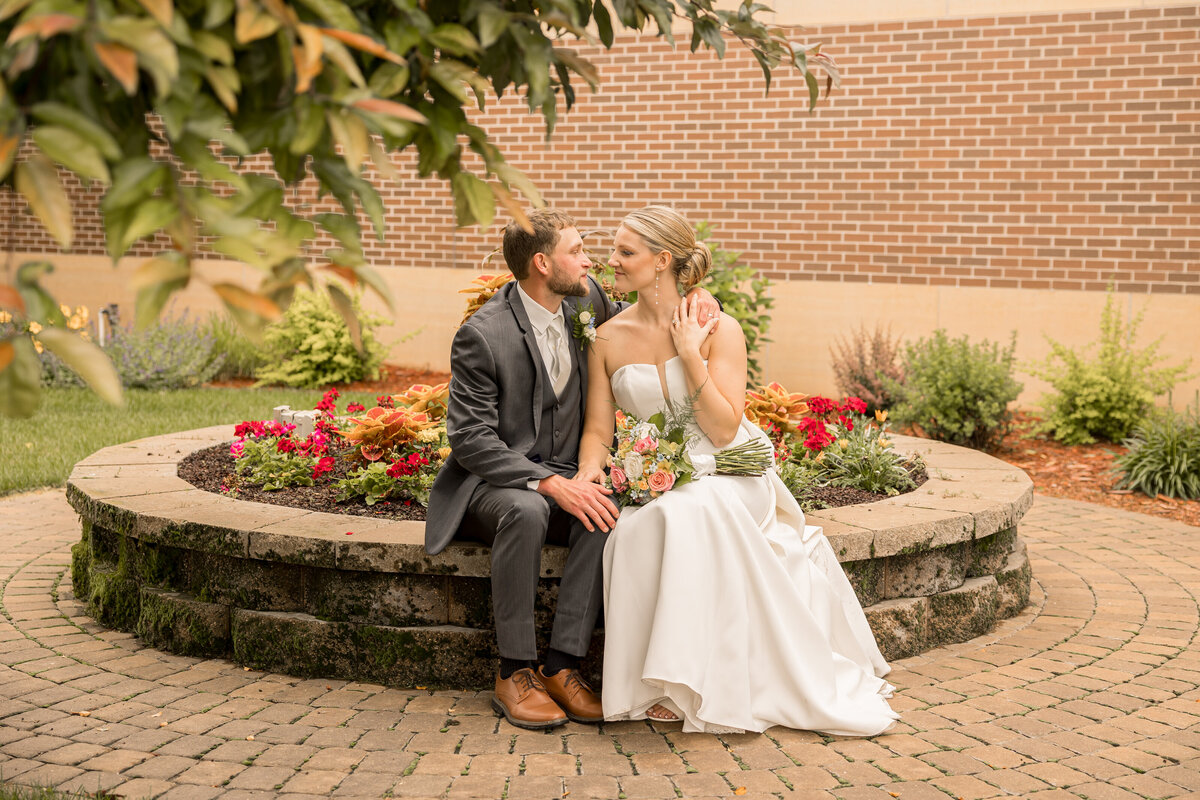 Bride and groom couple portraits in Central MN on wedding day