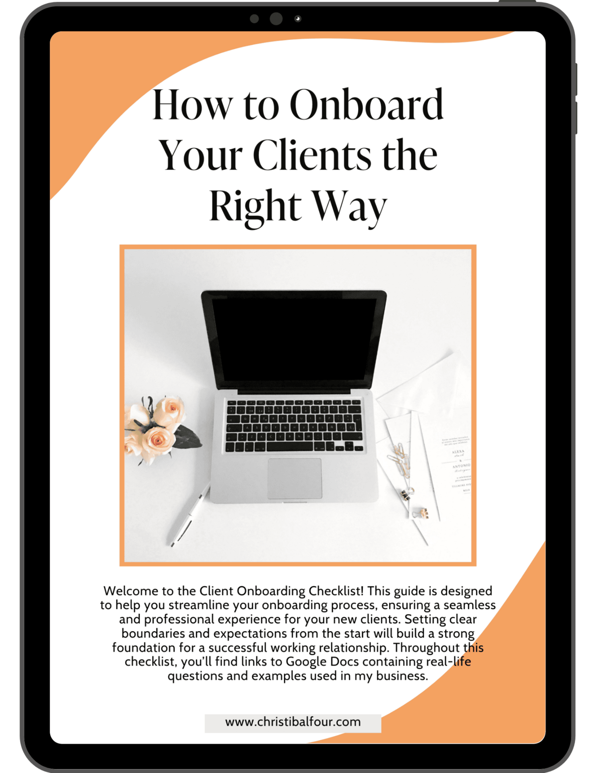 How to onboard your clients the right way tablet mockup