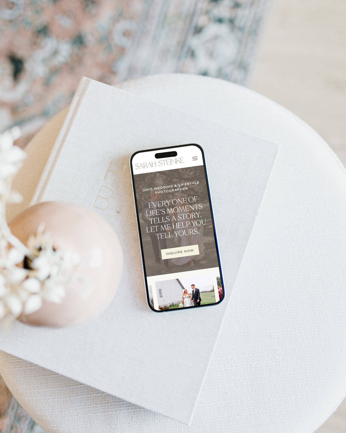 minimalist mobile web design with nature-inspired details
