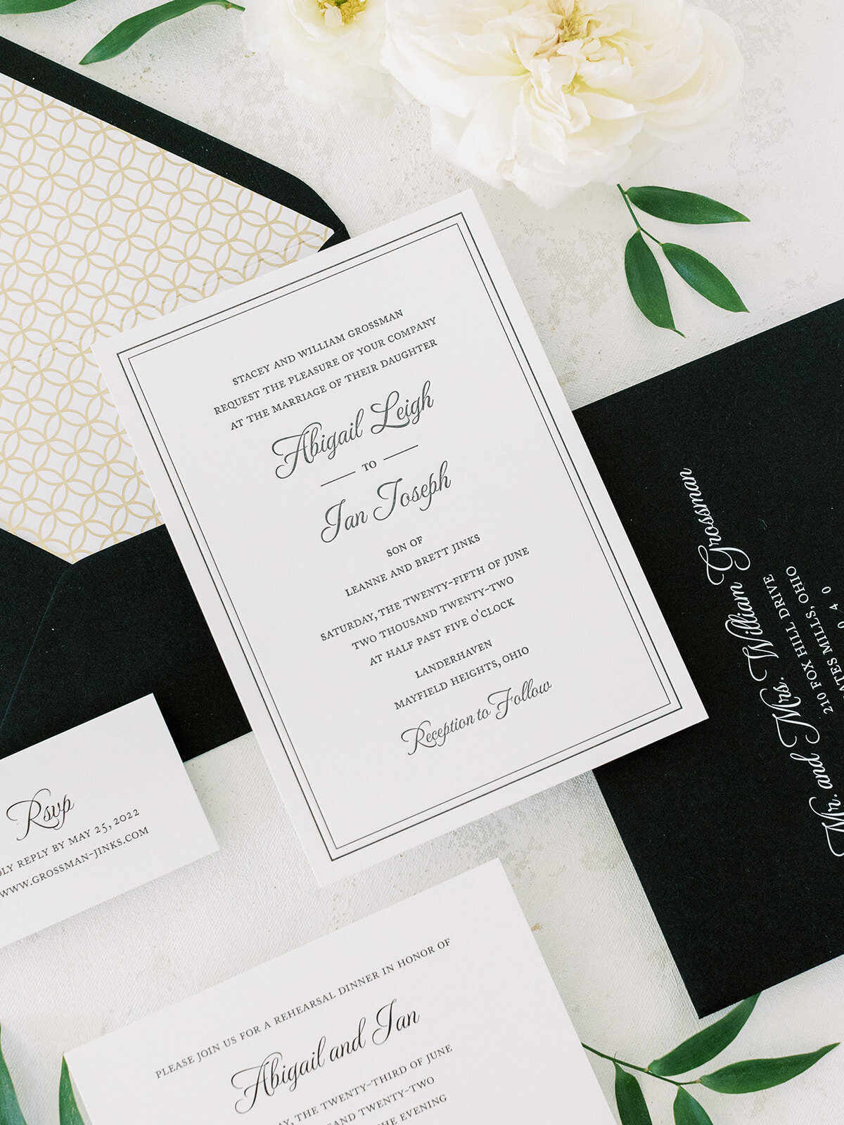 Kelly McDevitt Design Letterpress  Wedding Invitation