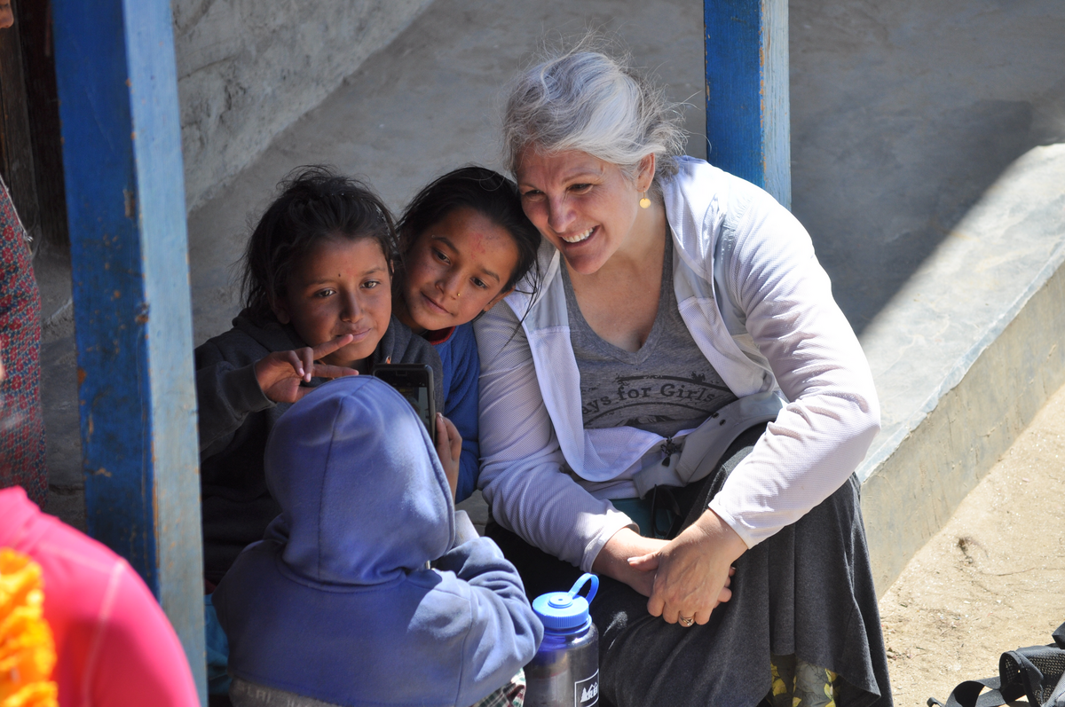 girls in nepal with Celeste