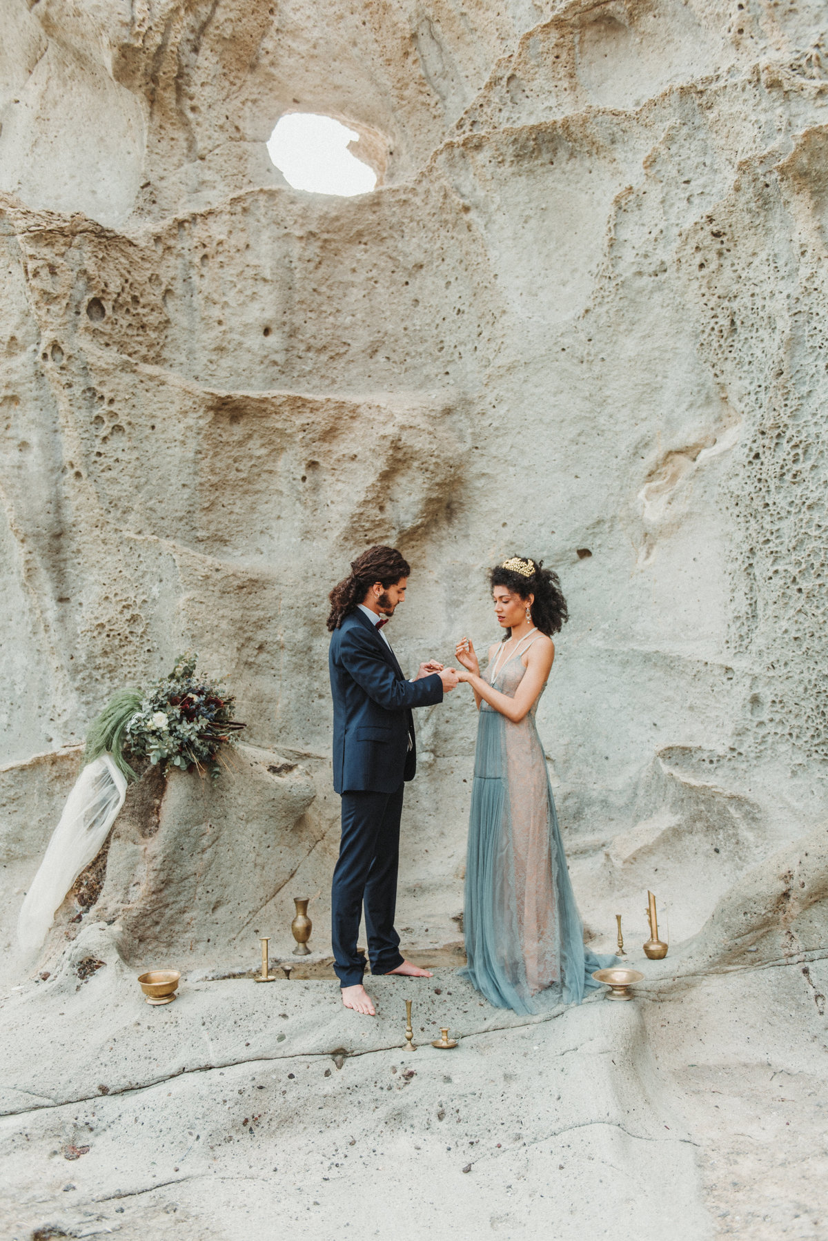 A decadent destination wedding in a desolate expanse of rocks