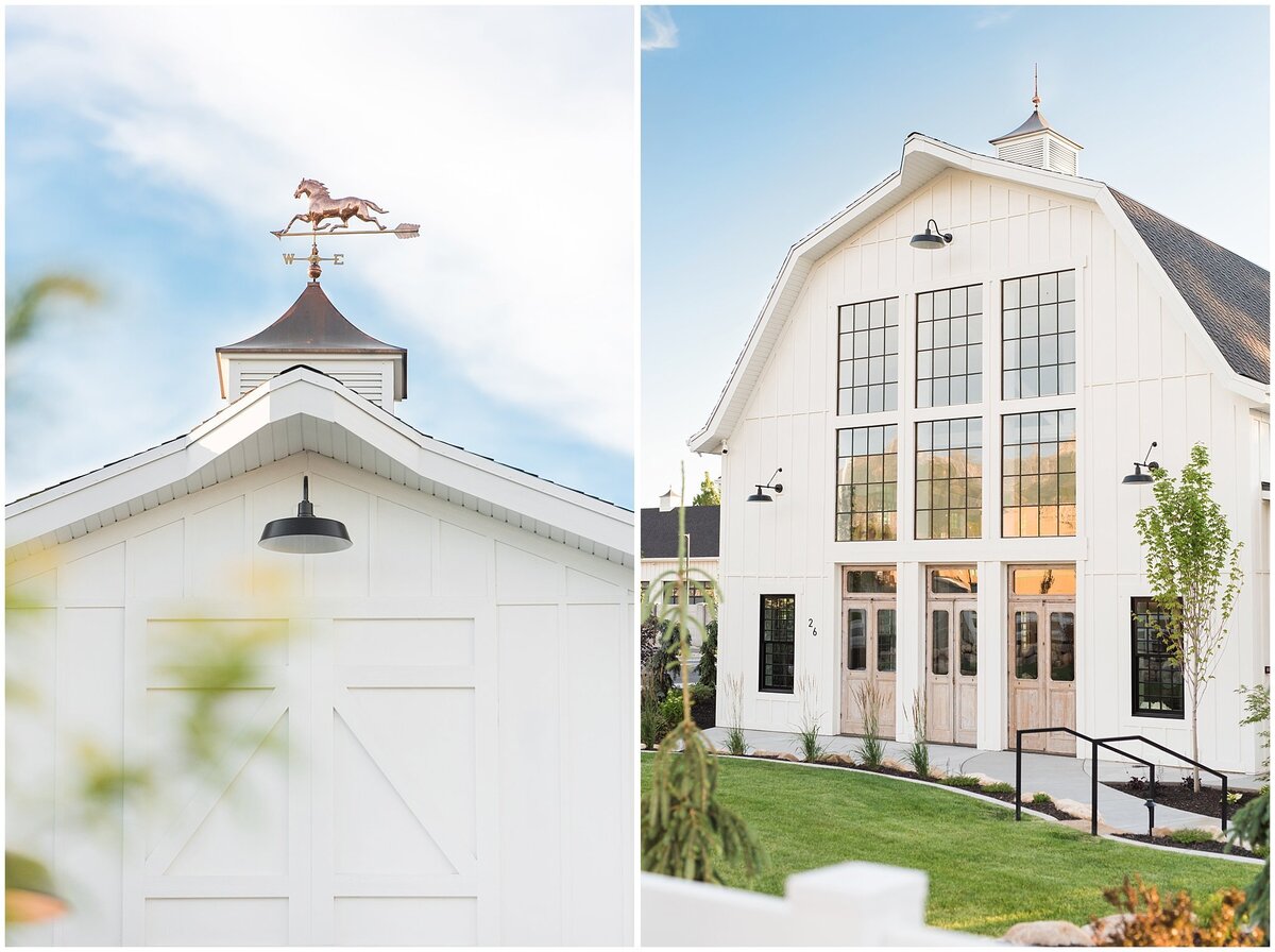 Details of the white barn at Walker Farms