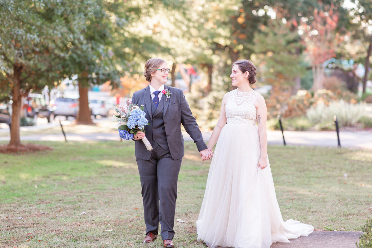 A same-sex wedding with two brides at the Solarium in Decatur Georgia by Jennifer Marie Studios, Georgia bright and airy lgbt-friendly wedding photographer.
