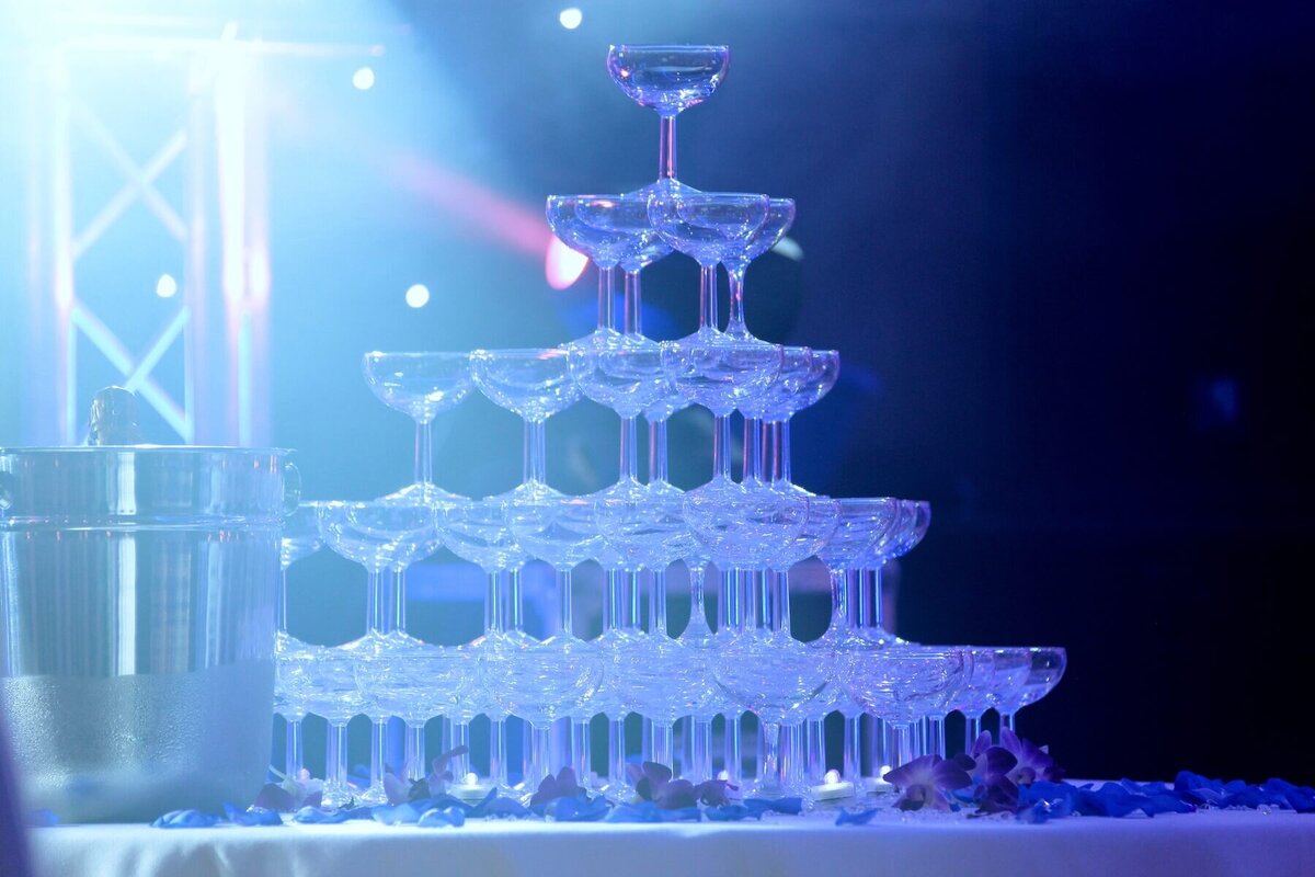 Pyramid of Champagne Glasses
