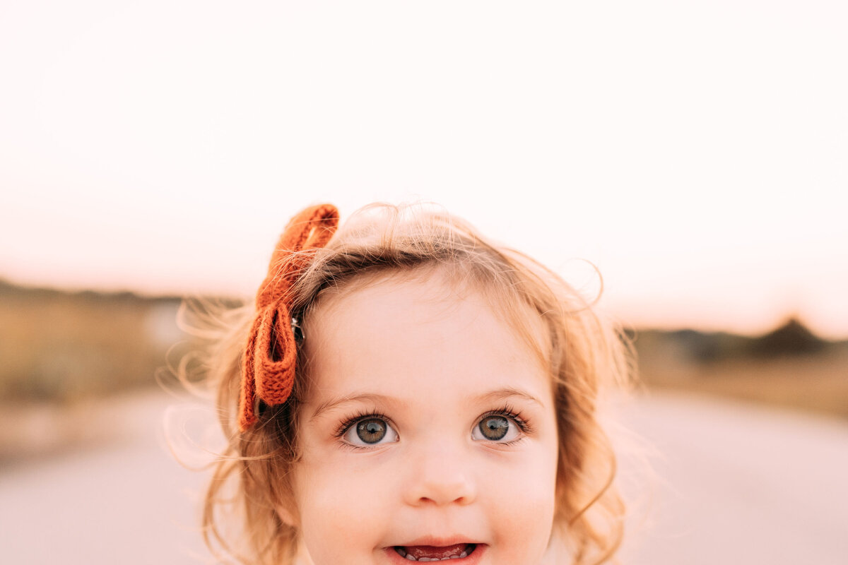 2 year old girl with green eyes portrait