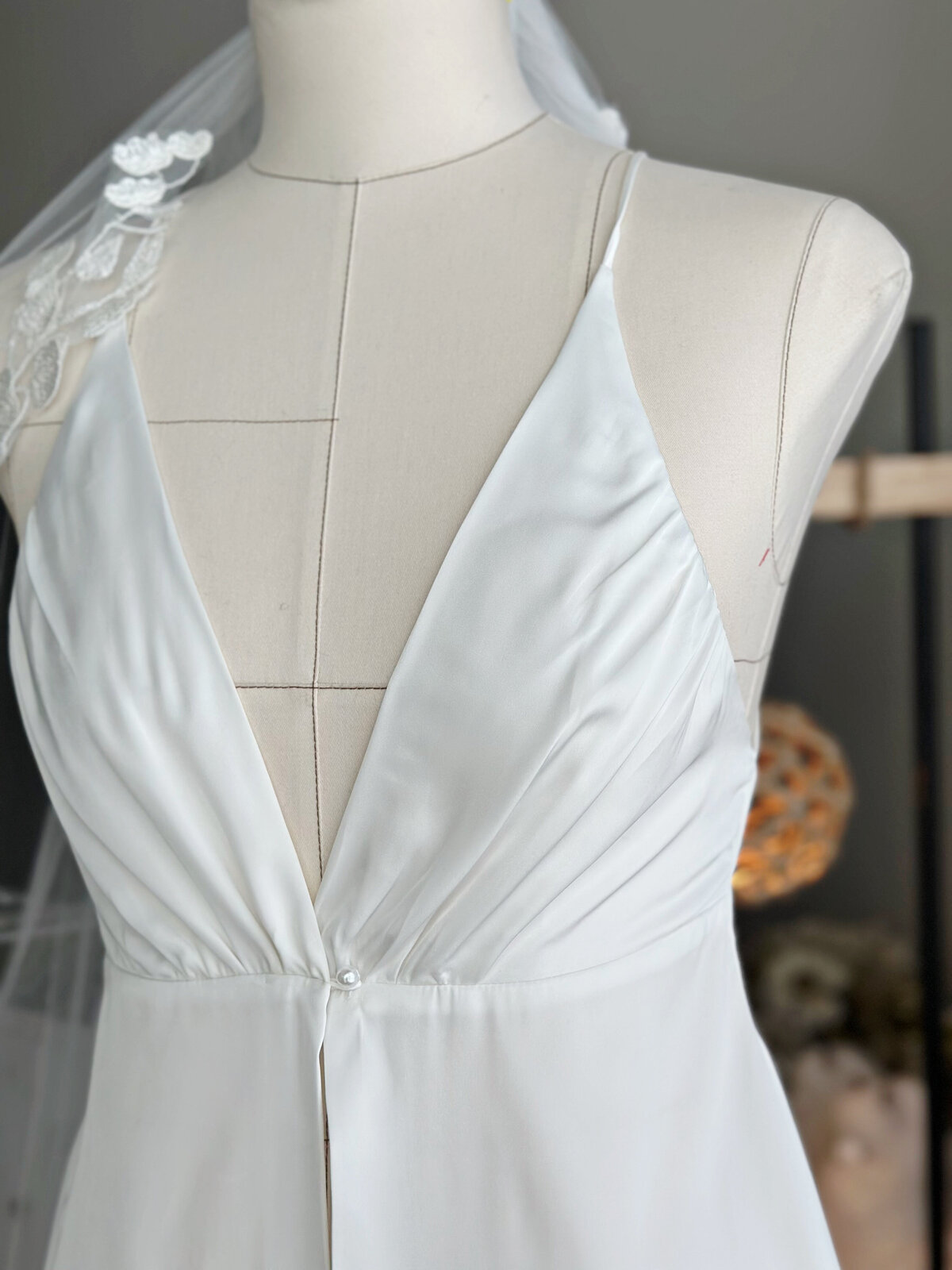 Buttery soft bridal slip gown designed for both ceremony and honeymoon