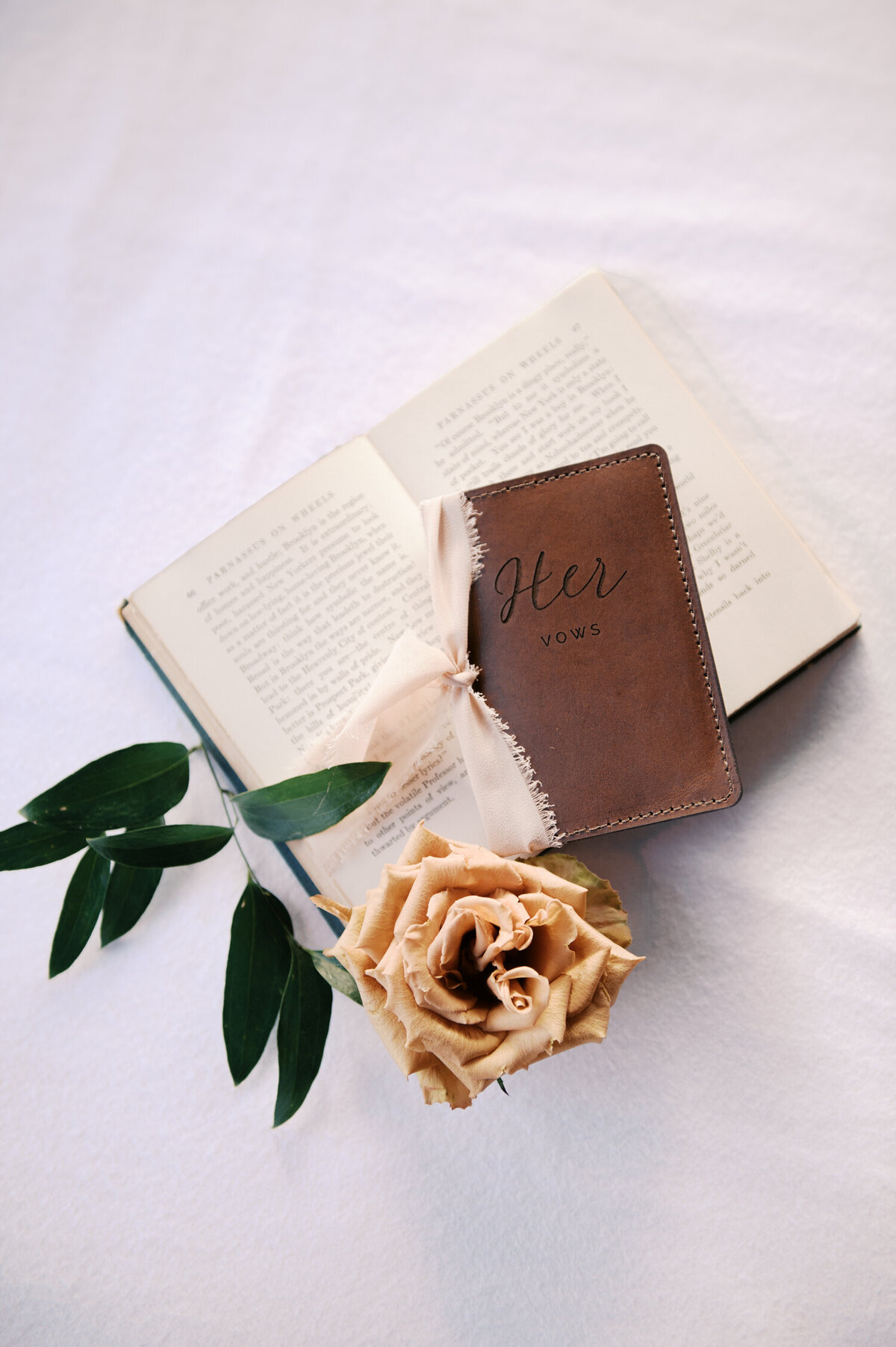personalized vow books at chateau de lis wedding