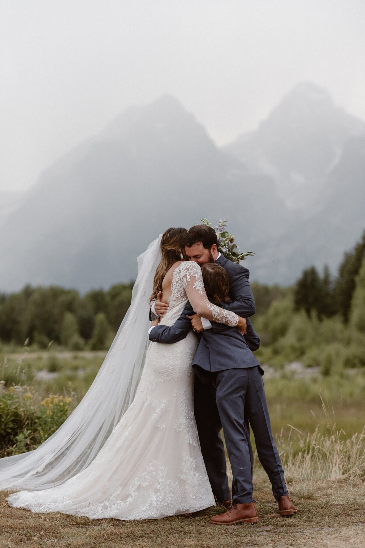 A family wedding ceremony in Grand Teton National Park