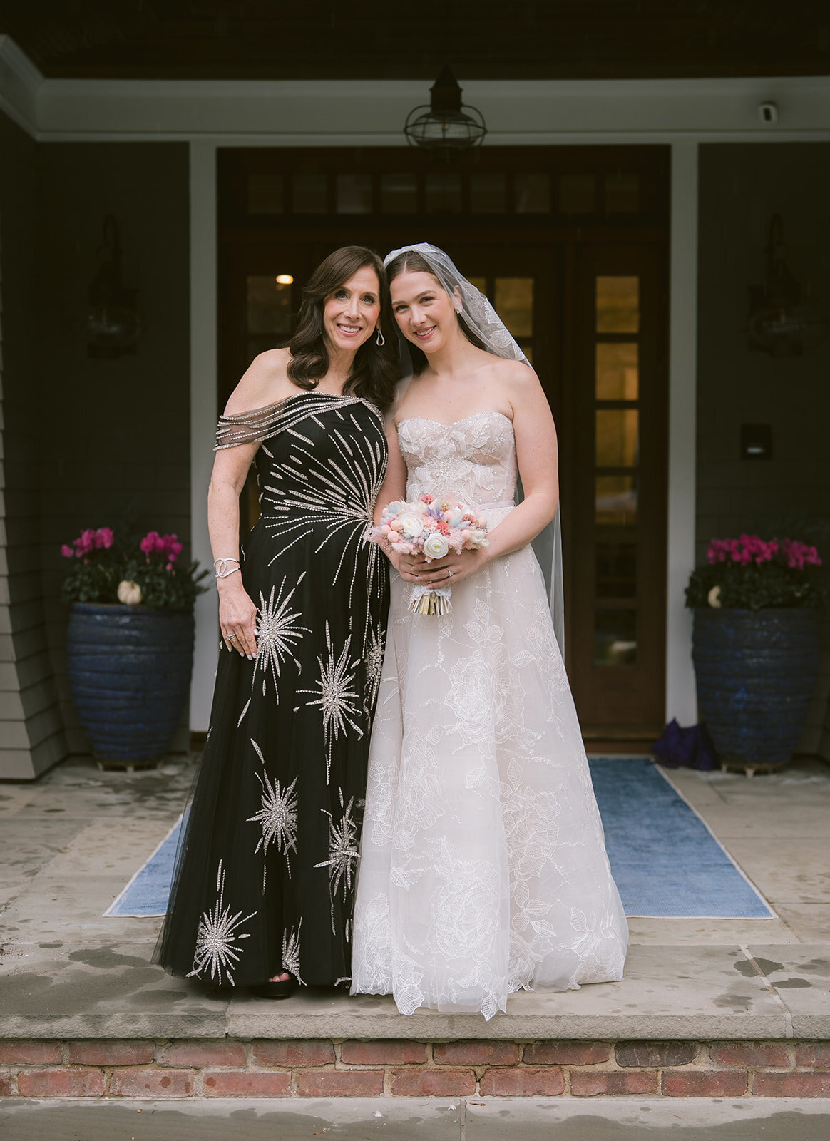 mother-and-bride-lace-strapless-dress-katonah-tented-wedding-spring-florals-enza-events