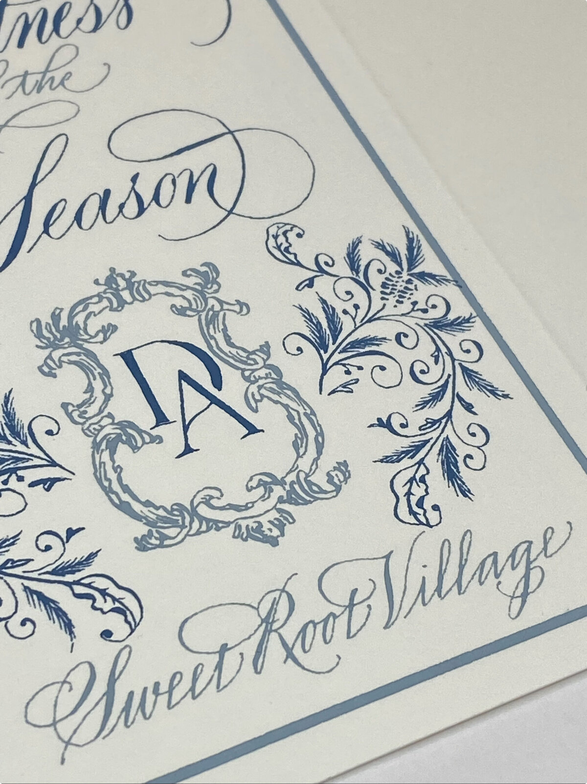 custom calligraphy in an invitation paper