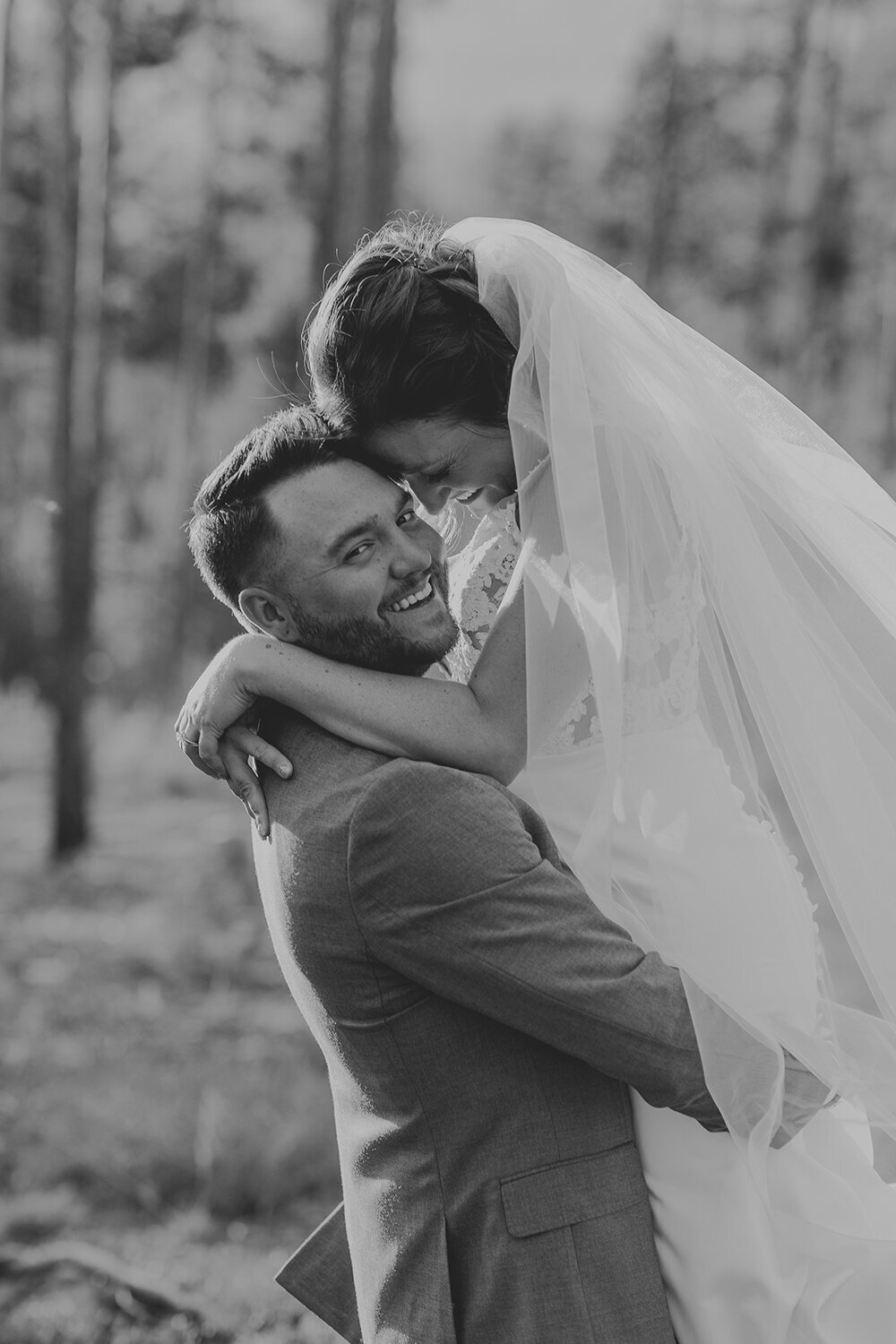 Bride and Groom Grand Lake Colorado elopement