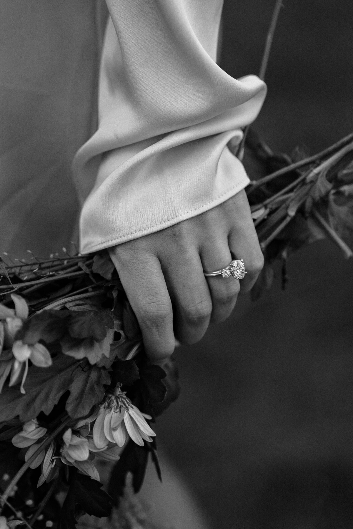 close up of engagement ring