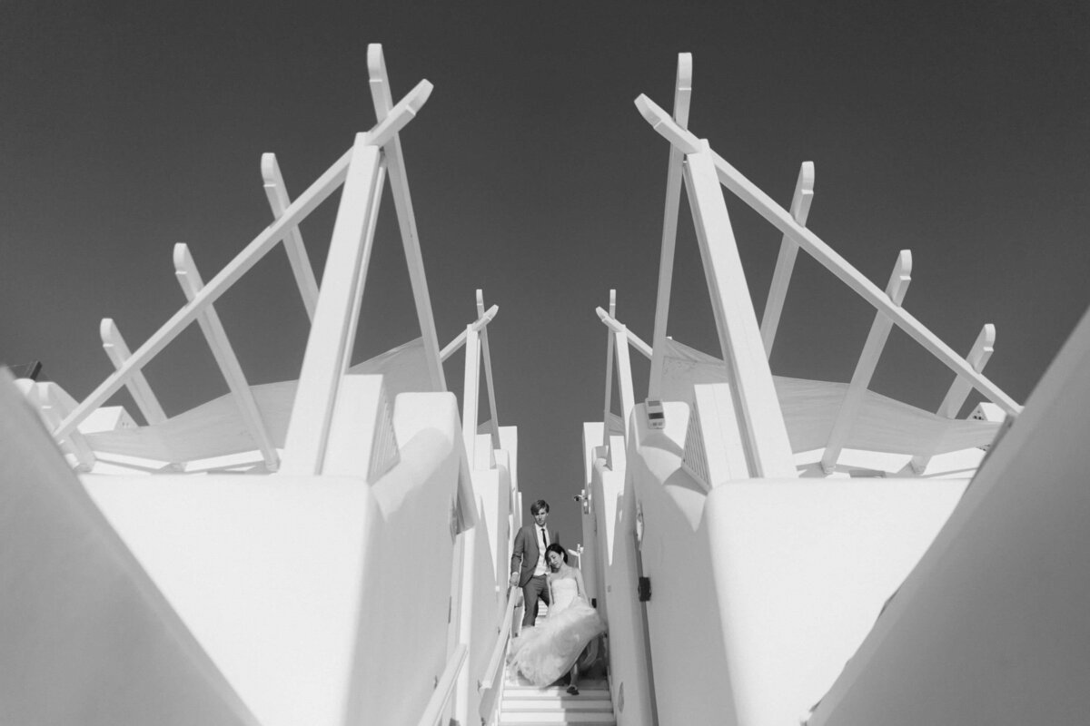 modern Minimalist for intimate wedding in santorini Greece