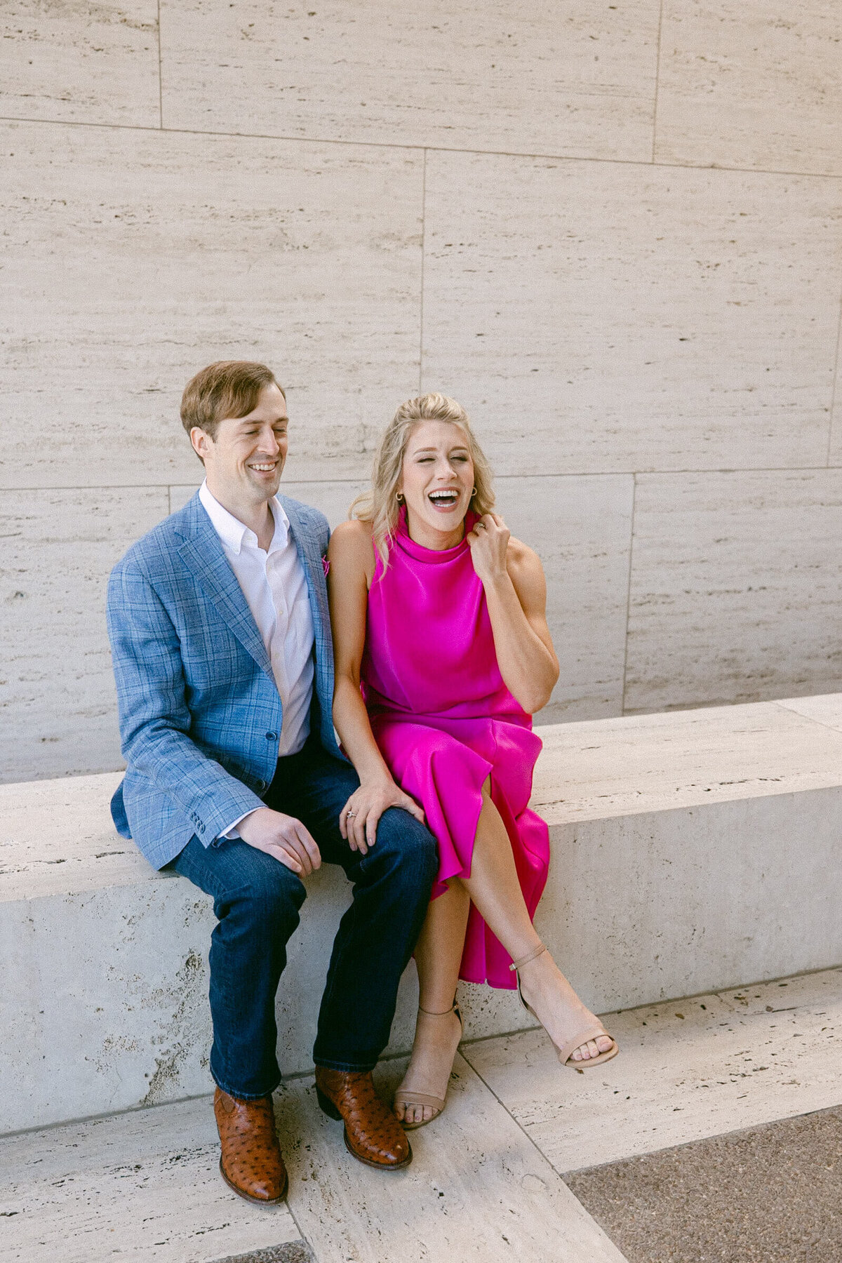 A wedding engagement session photo taken in Fort Worth Texas