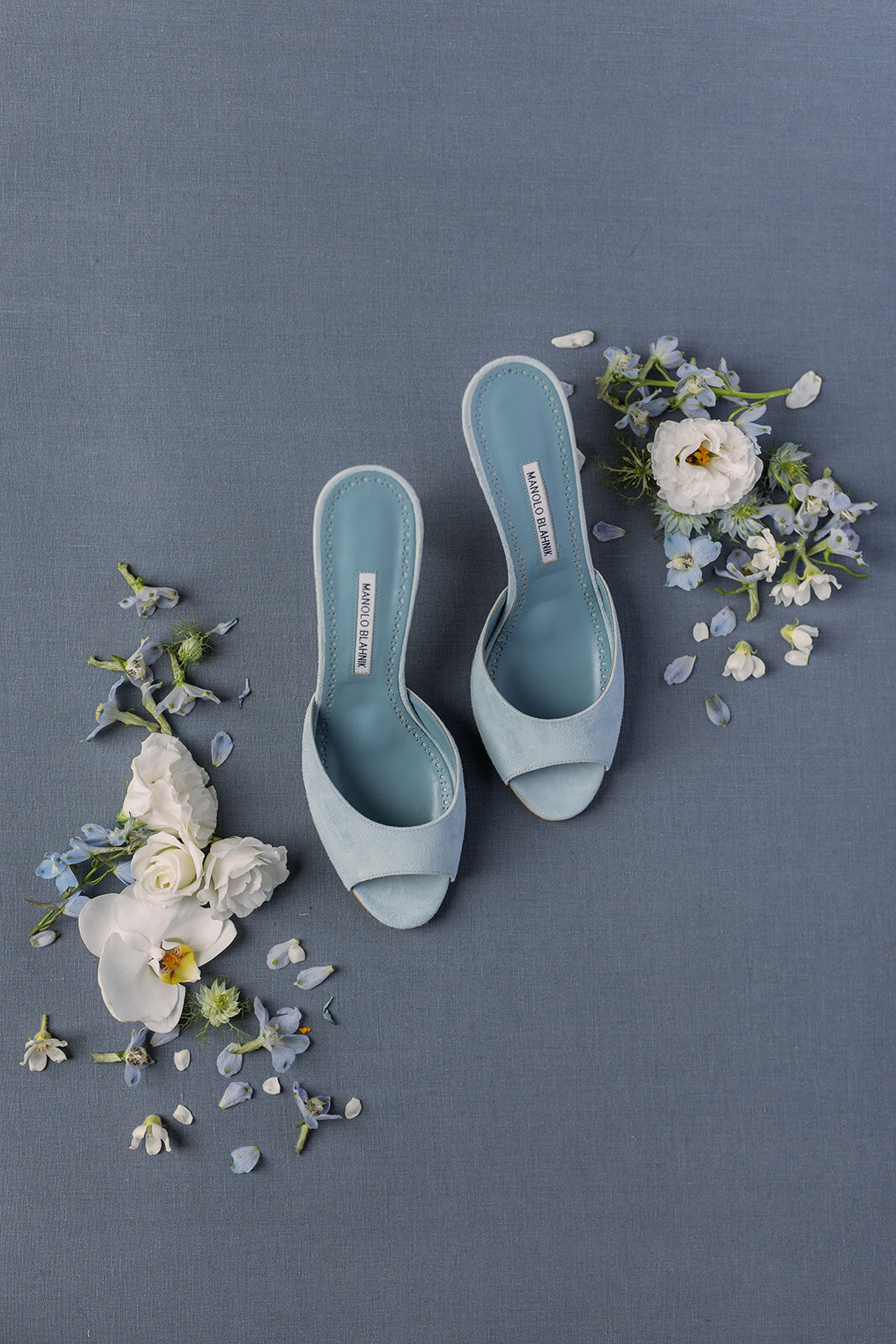 Manolo Blahnik Blue Wedding Bridal Shoes