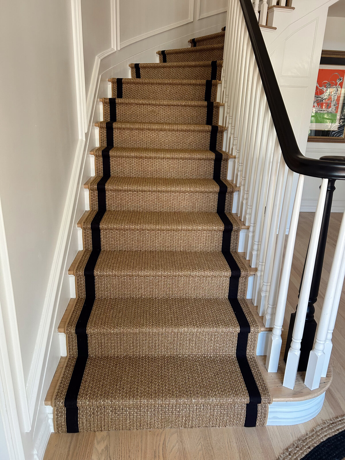 Custom striped stair runner