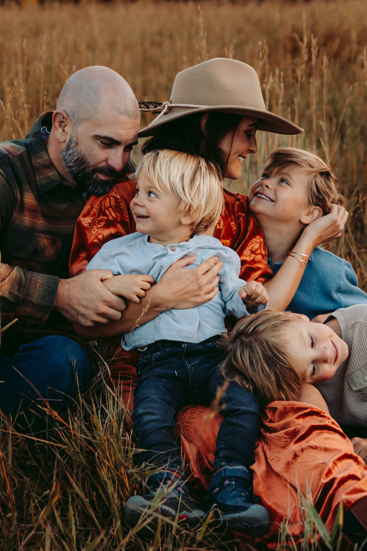 Fall family session in Ouray at Matterhorn Campground.