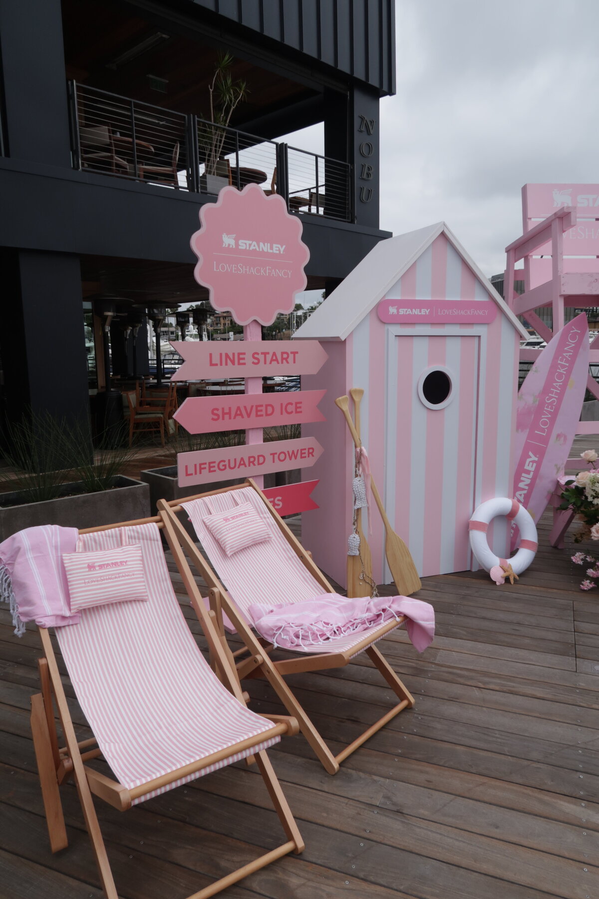 LoveShackFancy waterfront installation by The Works Collective | experiential event design in Newport Beach, California.
