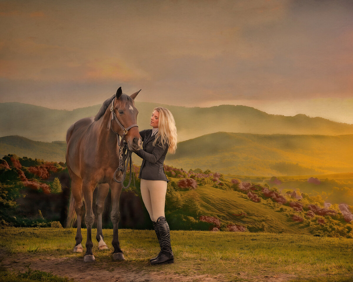 lady with horse portrait