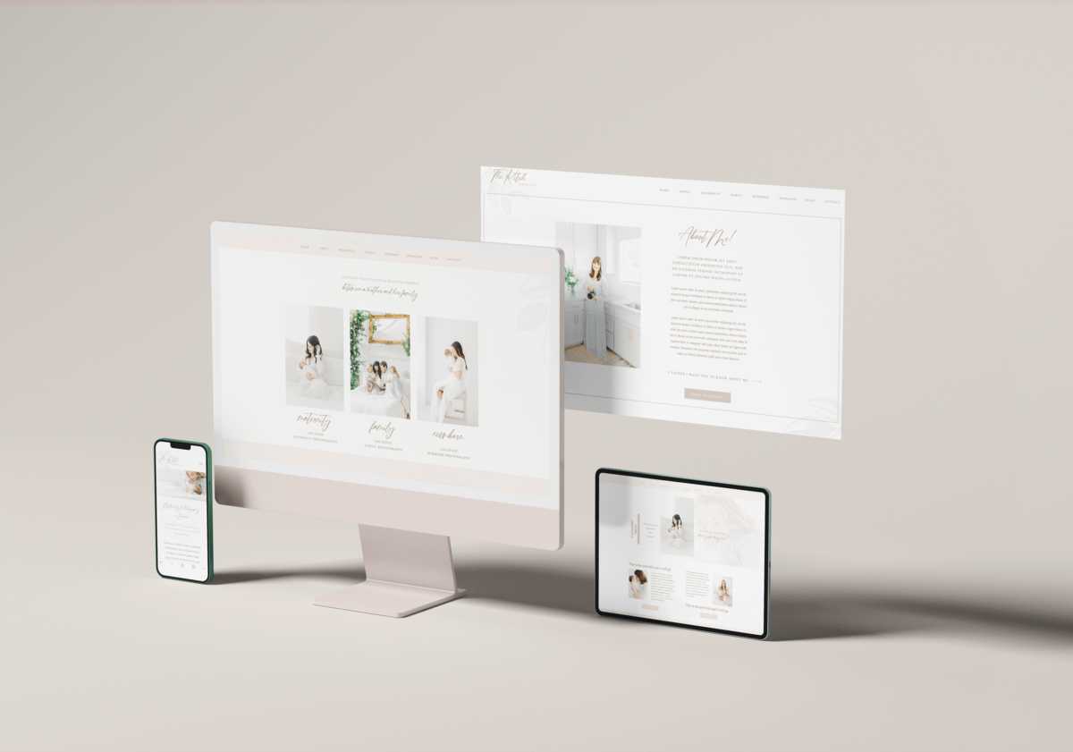 Desktop mockup for a website design for photographers