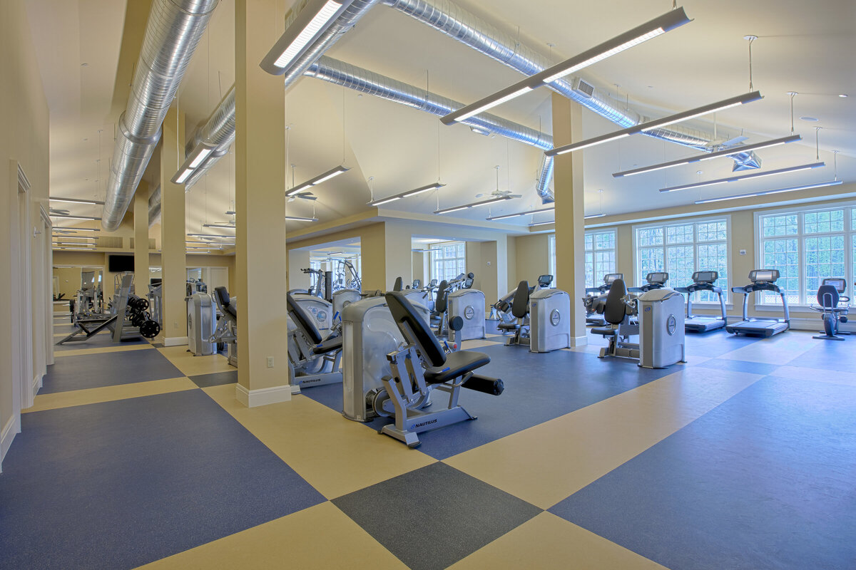 interior view of the fitness center at Congressional Country Club