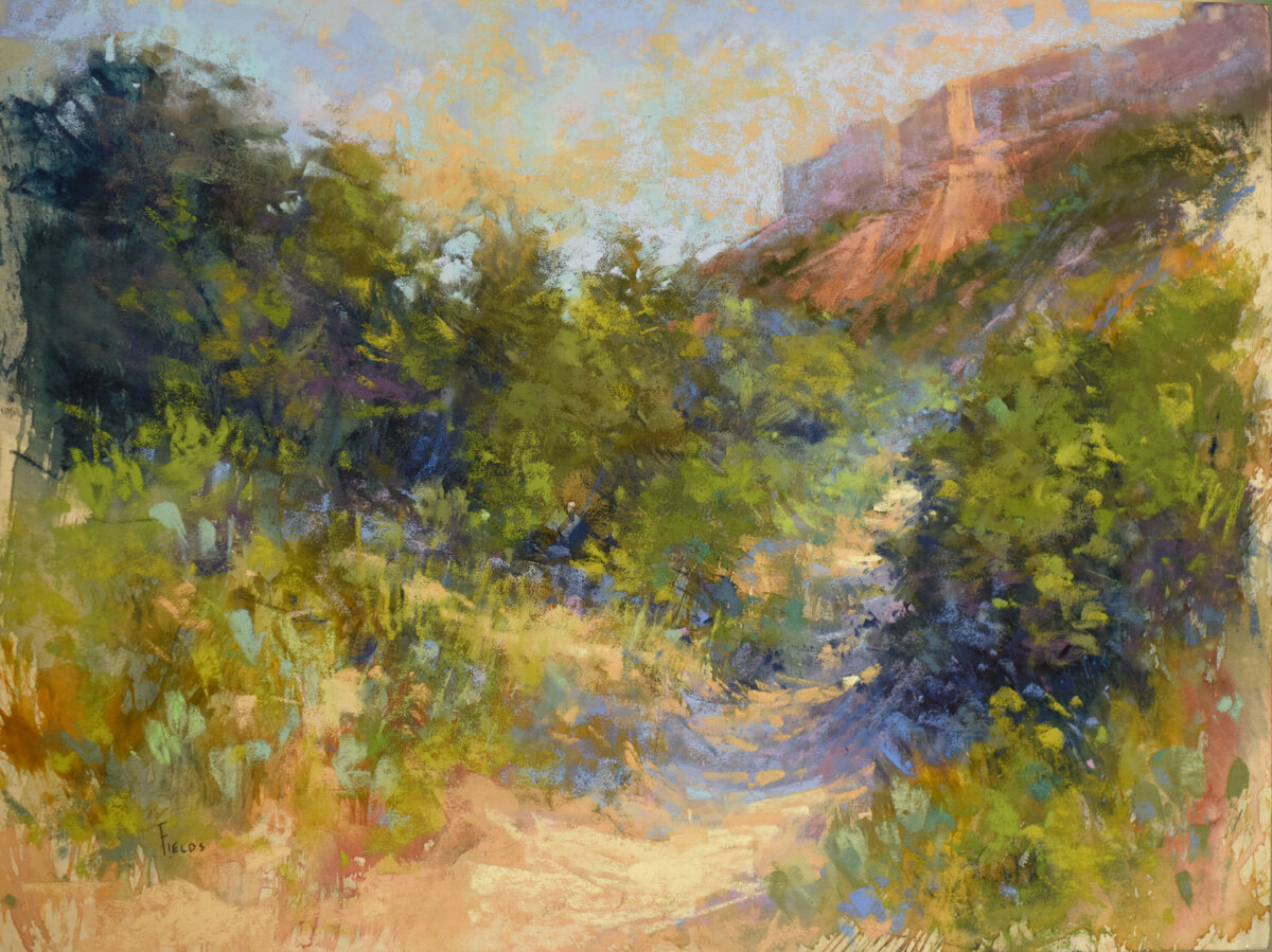 Fields_Bethany_UnderFortressCliff_Pastel_12x16