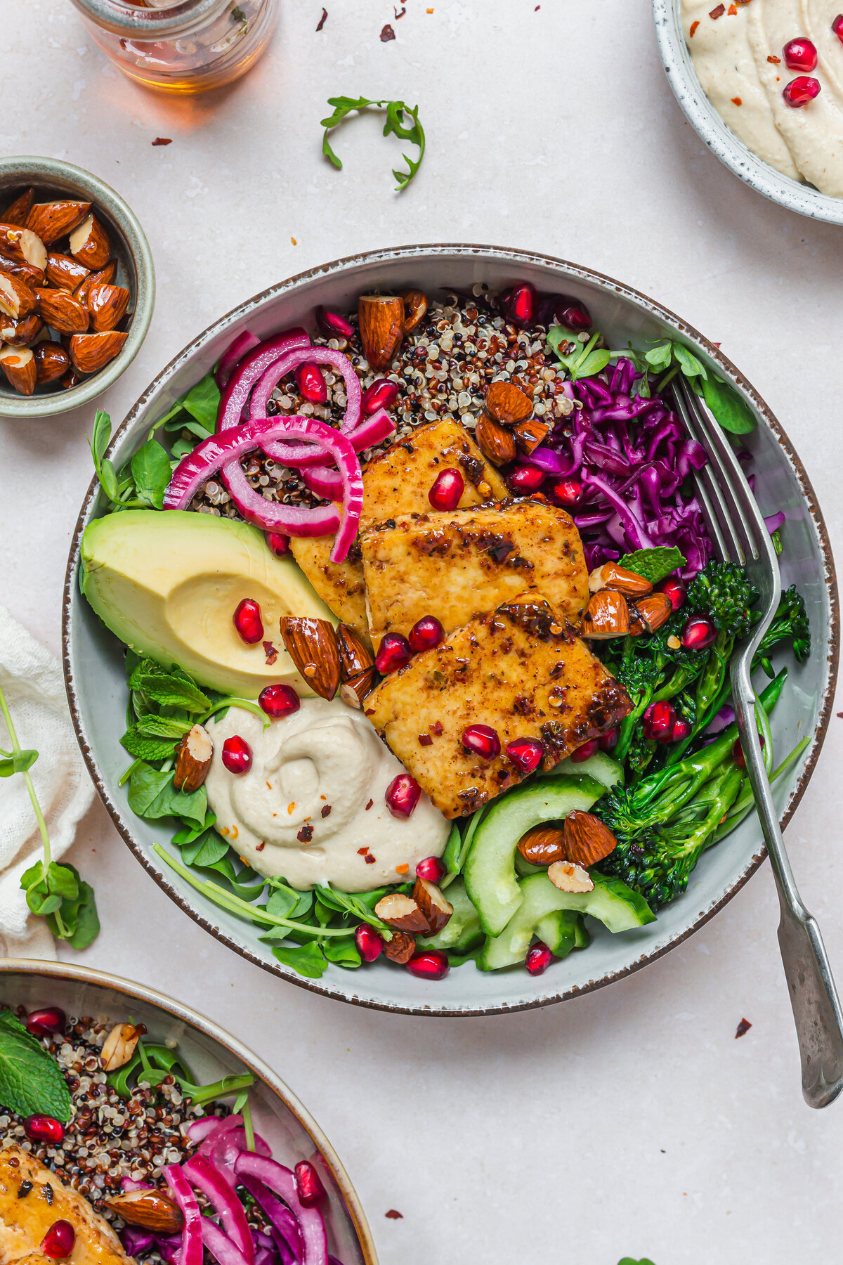 Sticky Tofu Halloumi Glow Bowls