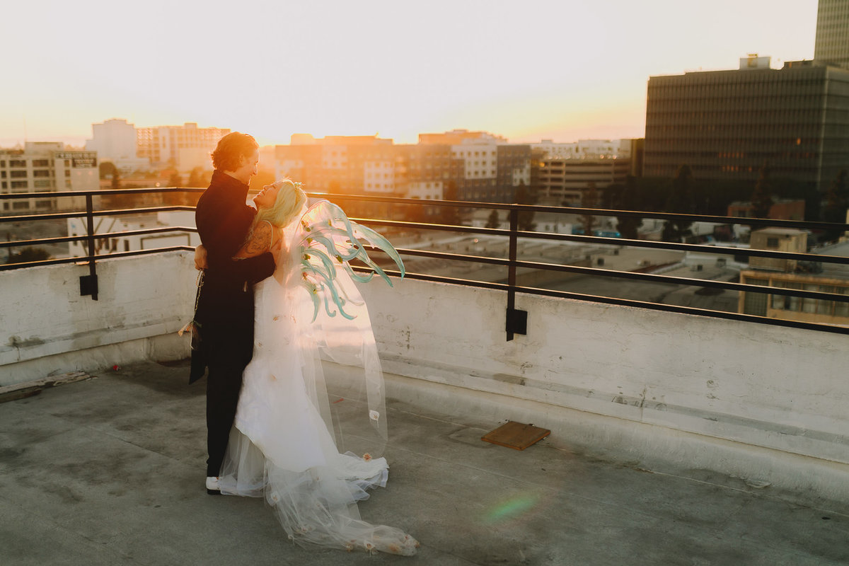 Archer Inspired Photography - Los Angeles SoCal Rooftop Wedding Art and Fashion District - Lifestyle Photographer-405