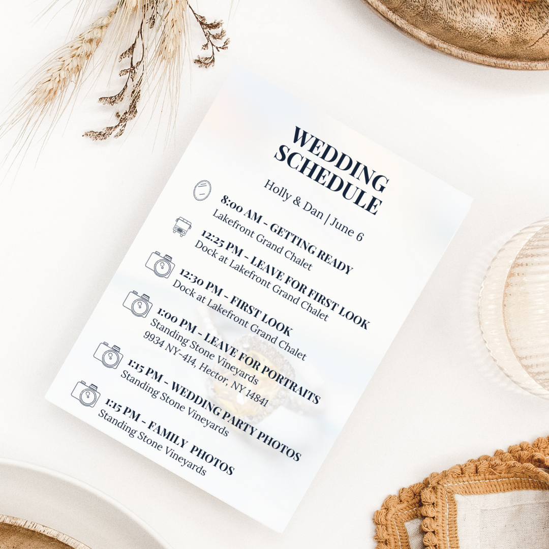 Wedding Pocket Schedule