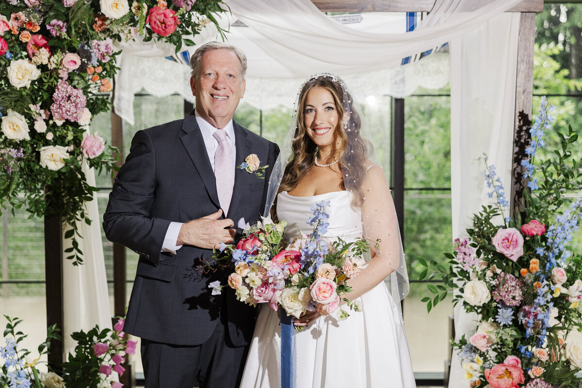 Indoor family photos in The Roundhouse wedding ceremony space