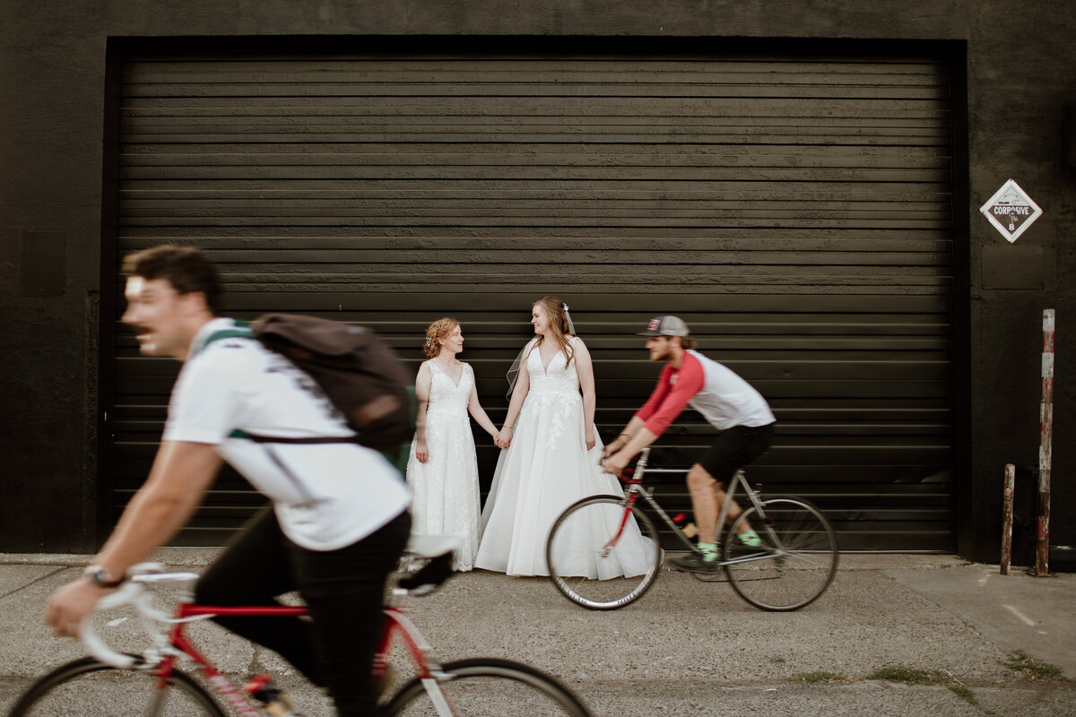 LGBTQ+ brides in urban Seattle captured by Fort Worth wedding photographer, Megan Christine Studio