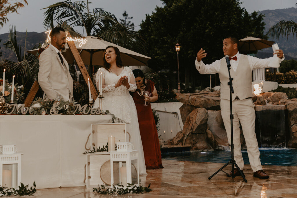 Best Man prompts laughs during toast