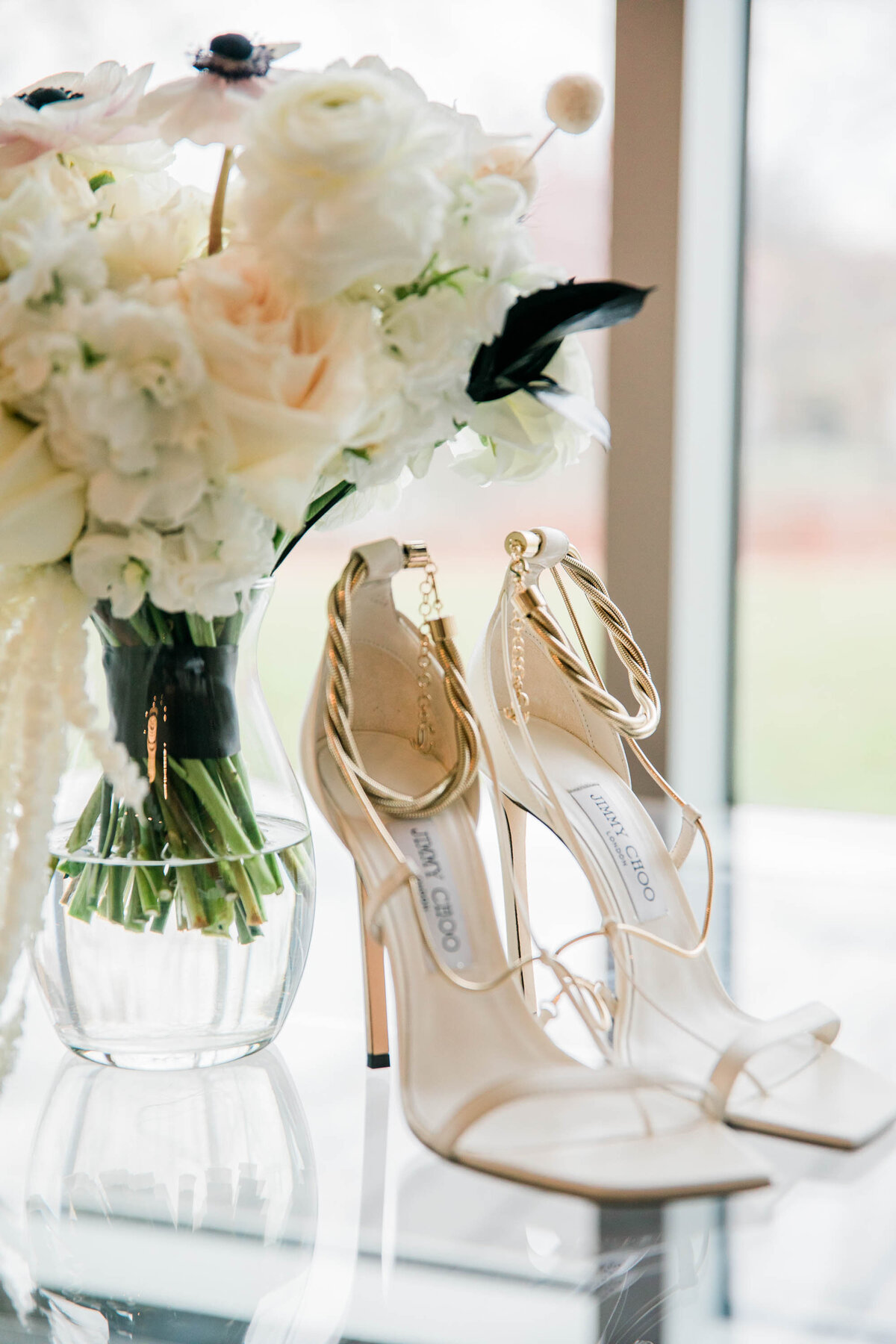 shoes and full bouquet