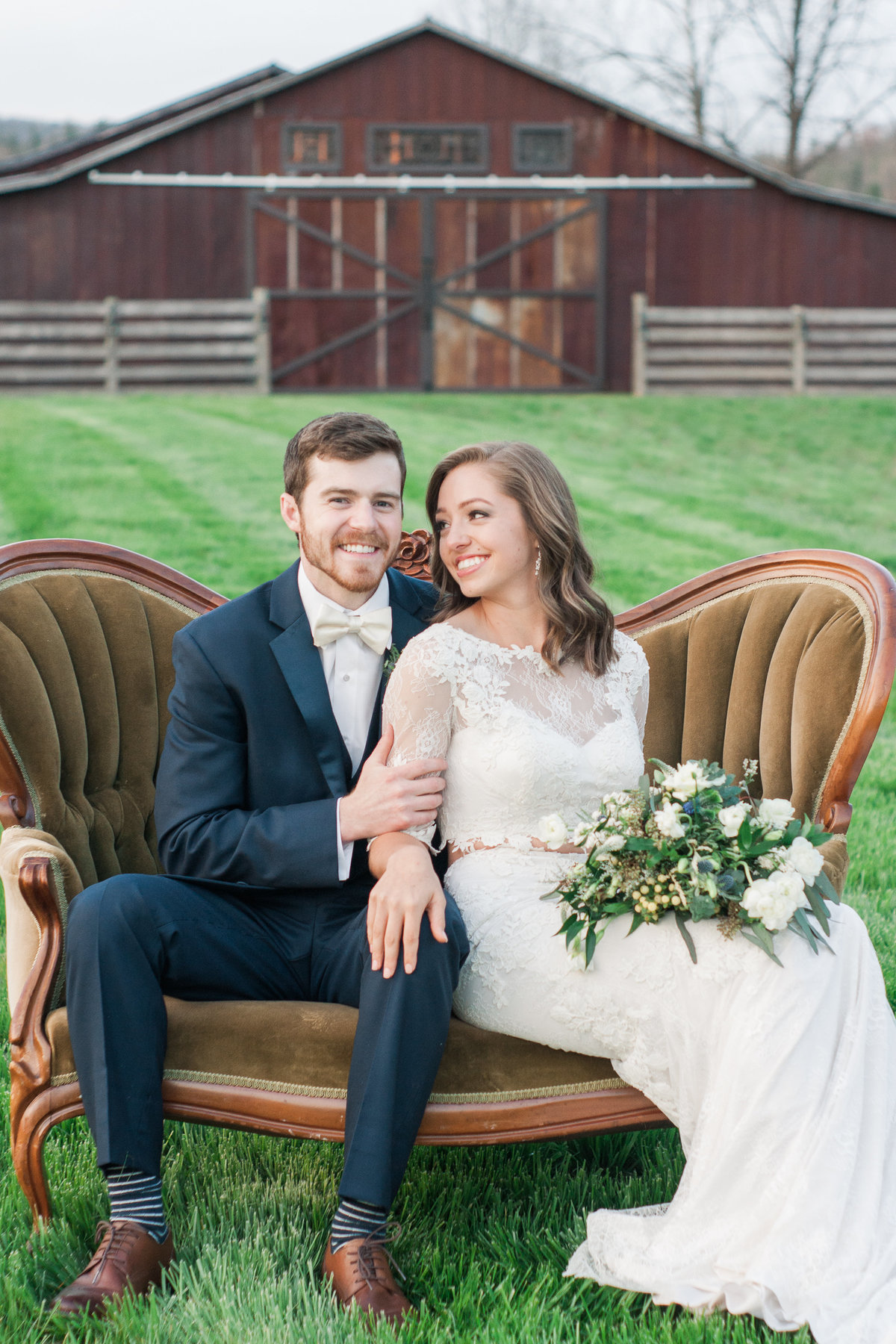 Barn wedding inspiration photographed at Fussell Farm by Boone Photographer Wayfaring Wanderer. Fussell Farm is a gorgeous venue in Millers Creek, NC.