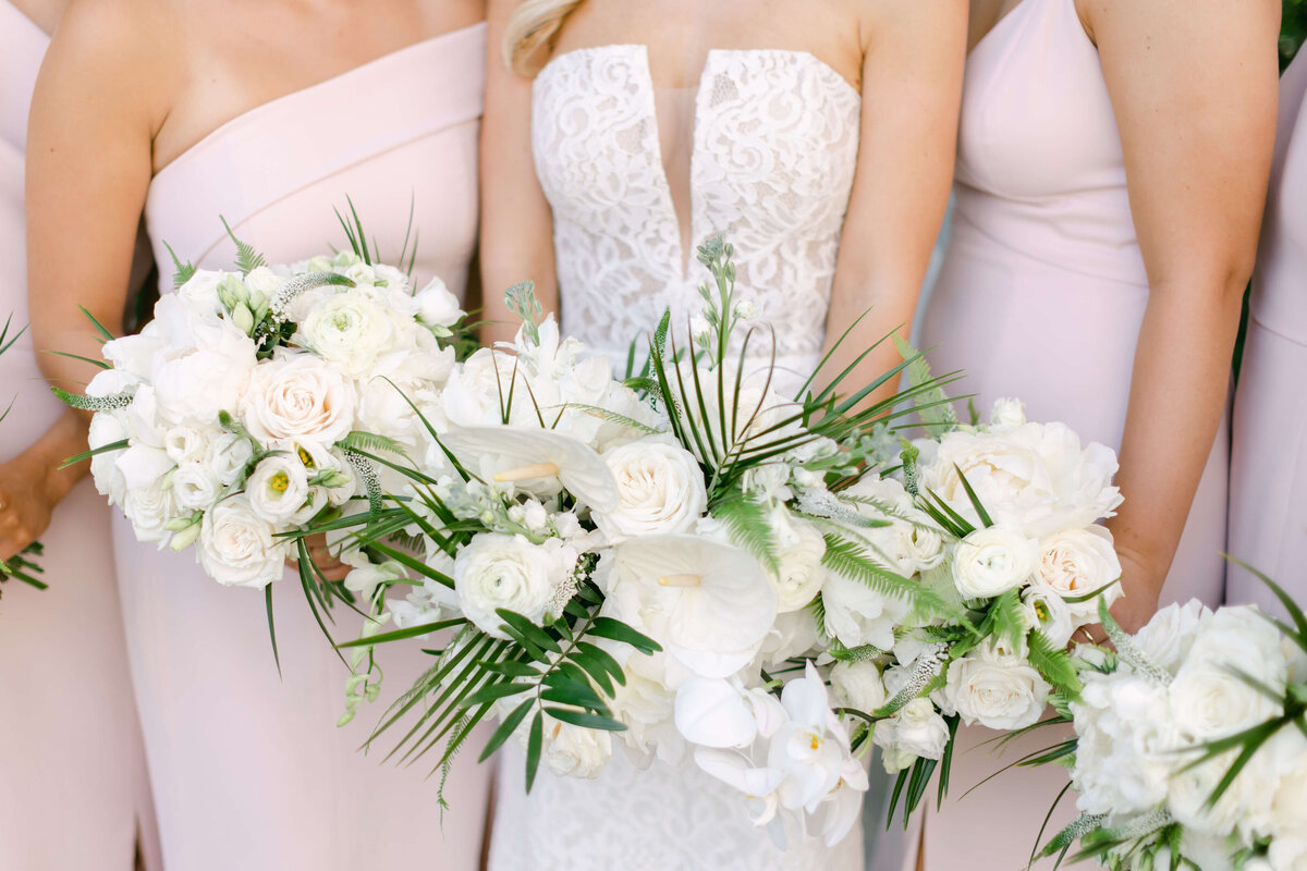 White florals with palms.