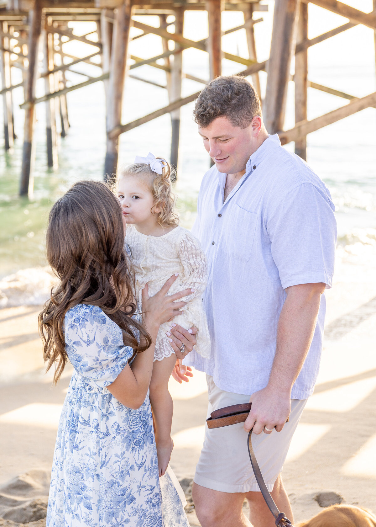 family photo at newport beach pier