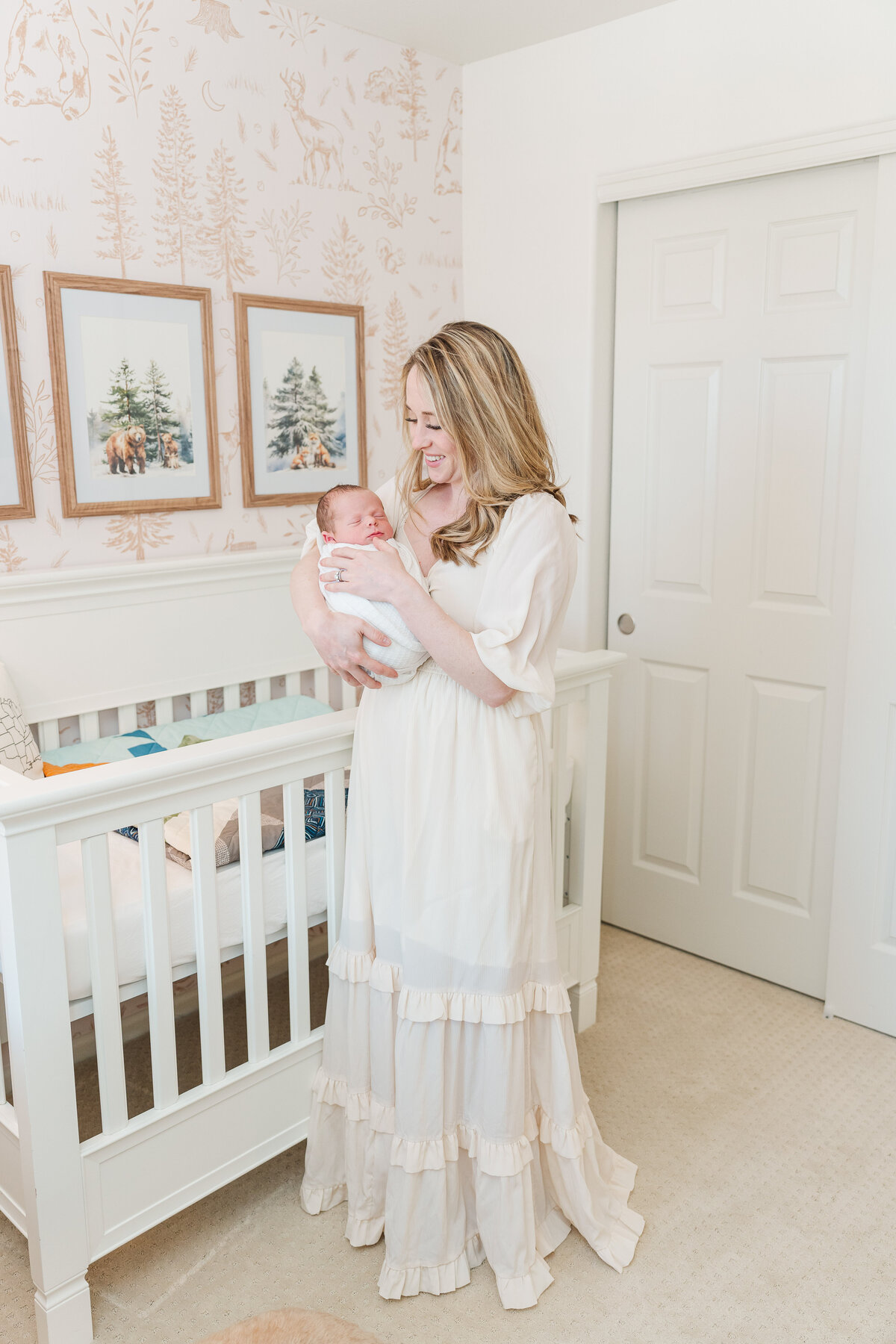 Baby boy woodland nursery lifestyle newborn session elena spraguer photography 0042