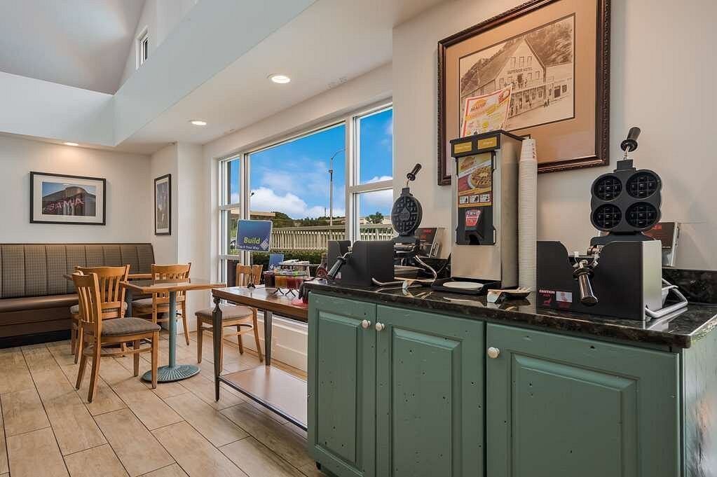 Hotel breakfast area coffee bar